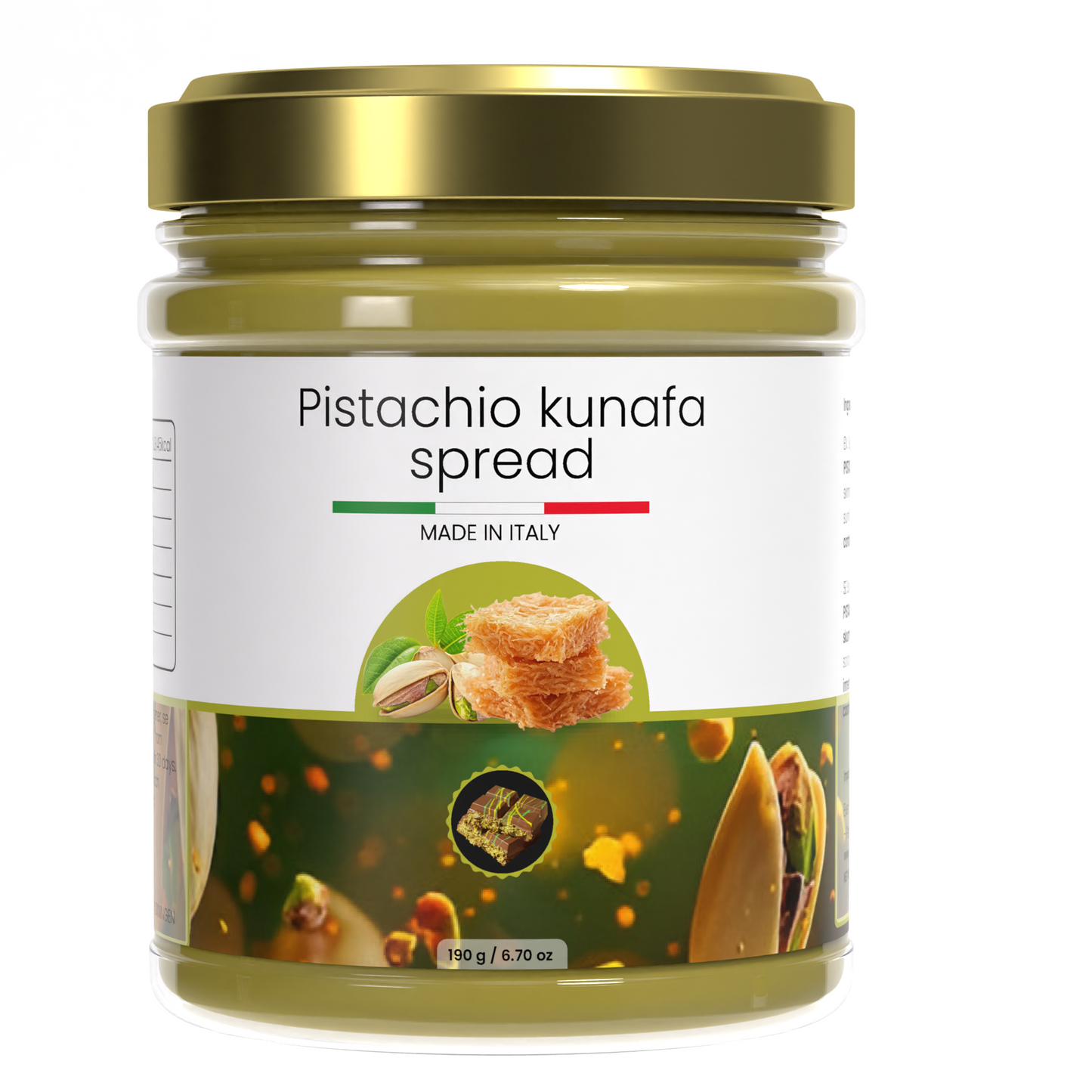 Pistachio kunafa Spread 190g - Bredbar Pistagekräm med kataifi - Pistachio kunafa Cream