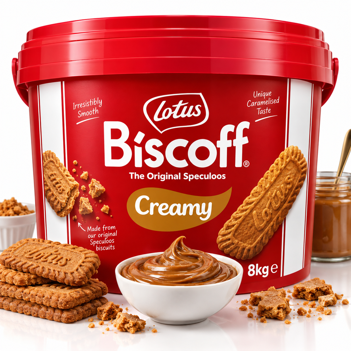 Lotus Biscoff Spread 8 kg – Cookie Butter Spread – Biscoff Speculoos Spread - Bredbar Biscoffkräm