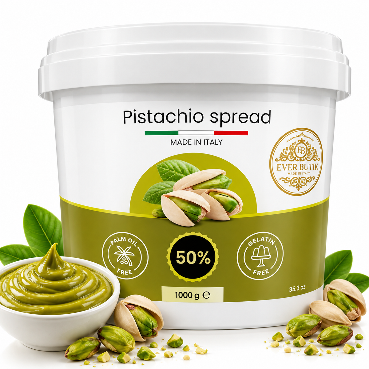 Pistachio Spread 50% 1 kg  -  Pistagekräm - Pistachio cream