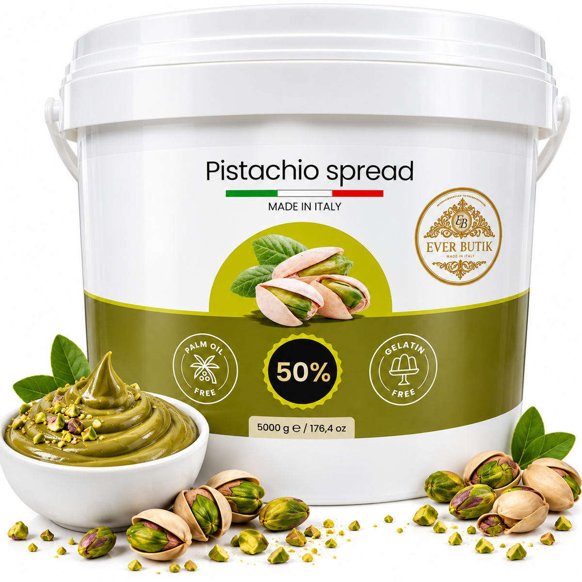 Pistachio Spread 50% 5kg  -  Pistagekräm - Pistachio cream
